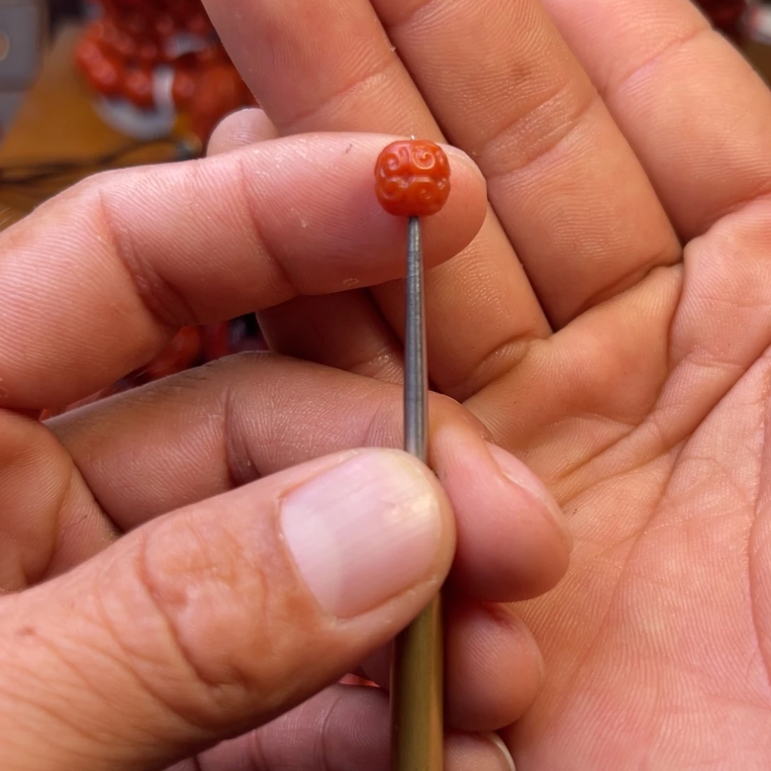 南红玛瑙未镶嵌保山精工回纹珠8mm