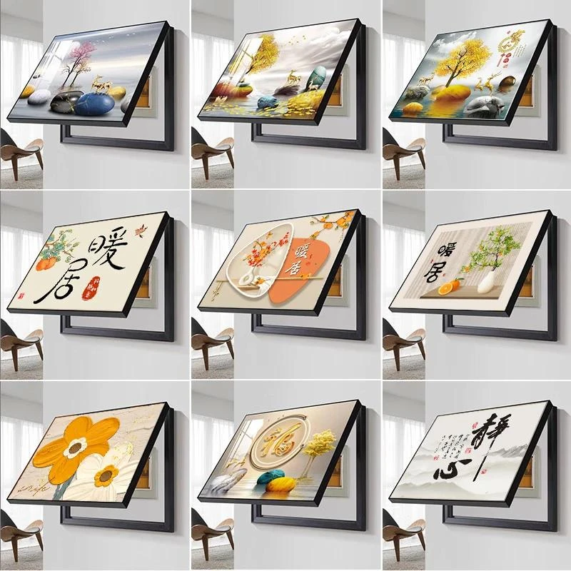 电表箱简约新款装饰画配电箱遮挡电闸客厅现代打孔挂画壁画