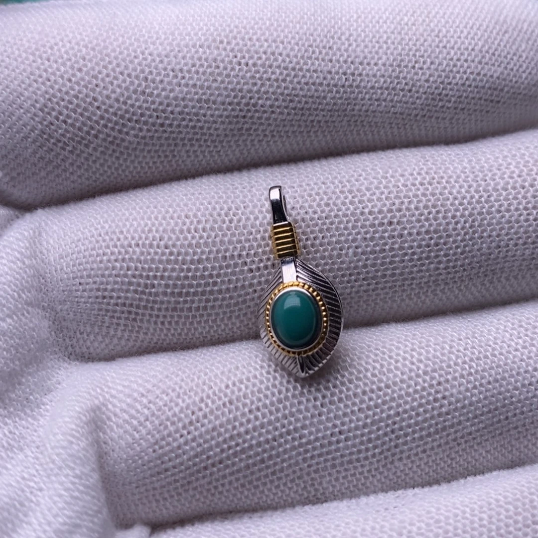 绿松石未镶嵌绿松石羽毛卡子