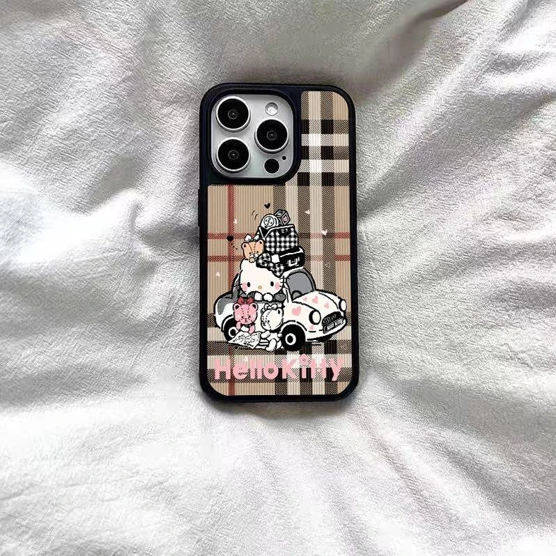 新款韩风格纹旅行凯蒂手机壳适用苹果16华为p70/60小米15/14/13红