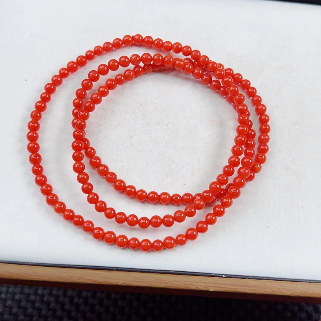 未镶嵌天然南红玛瑙保山阿东寨老南红收藏级长串卡4一条