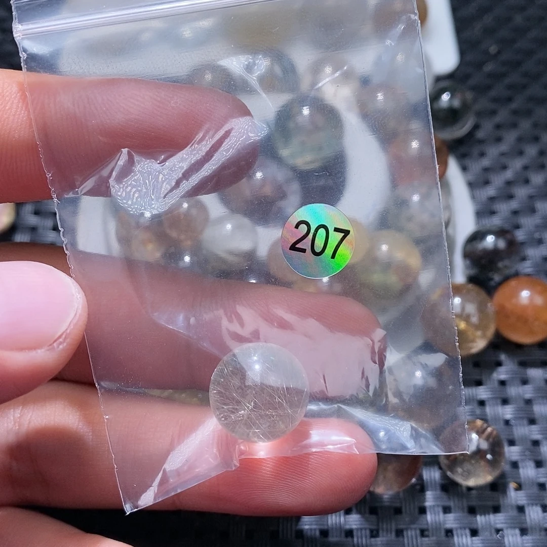 欢***子未镶嵌发晶手链天然水晶