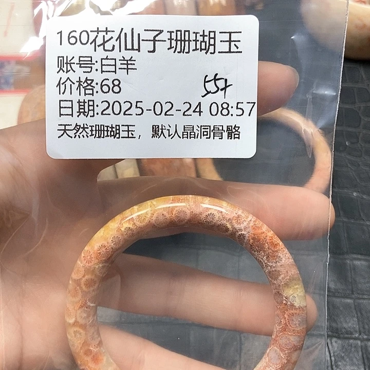 硅化珊瑚（珊瑚玉）手镯未镶嵌白*160