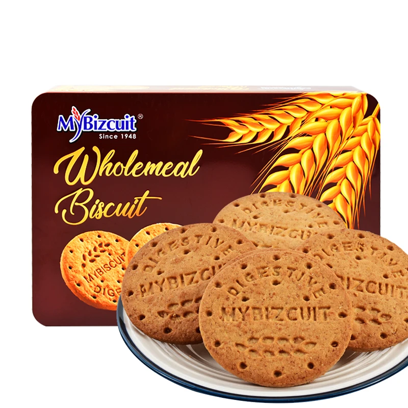 【马来西亚进口 特价捡漏】麦比客全麦饼干450g*2罐装