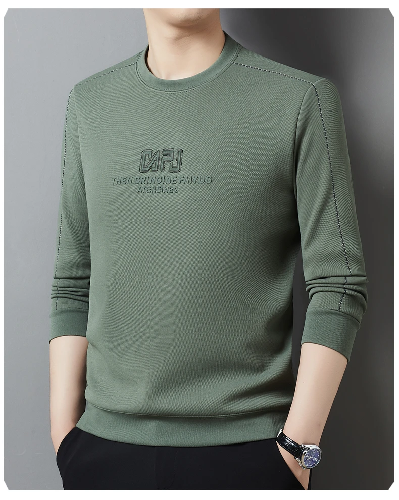 凯邦威男士长袖T恤红色本命年卫衣中年休闲宽松春装上衣服打底衫