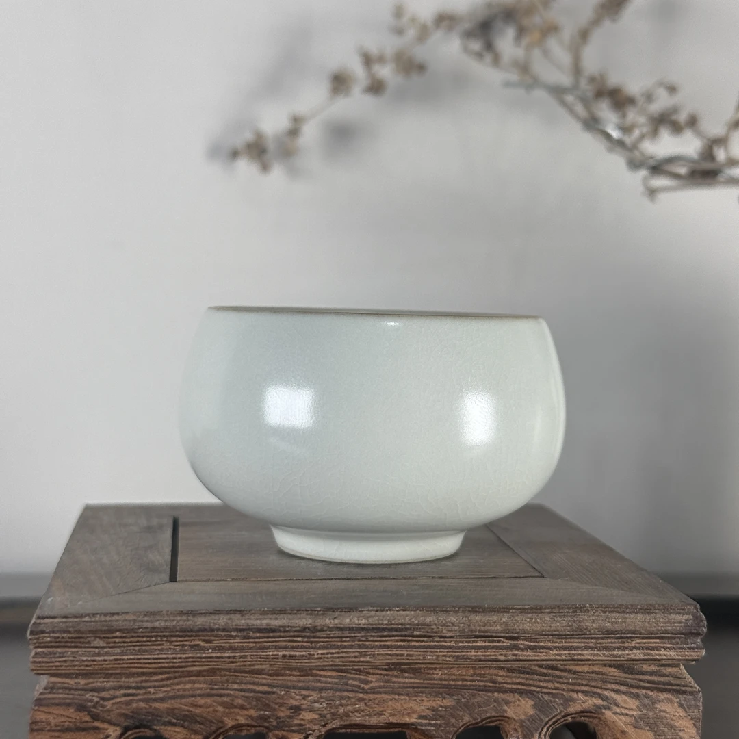 石丹茶器 汝窑米黄罗汉杯 F039