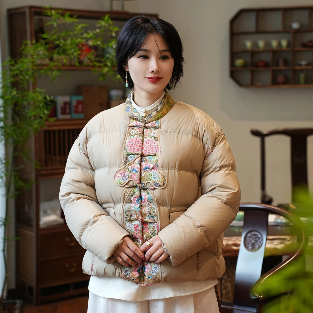 【水墨生香】原创中国风设计师女装品牌鹅绒服T98220