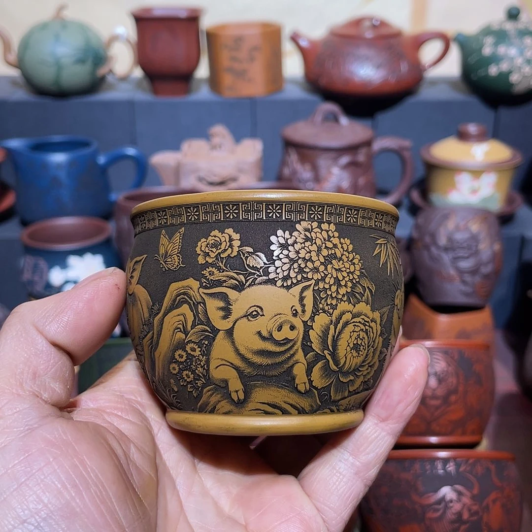 原矿紫砂手工主人杯