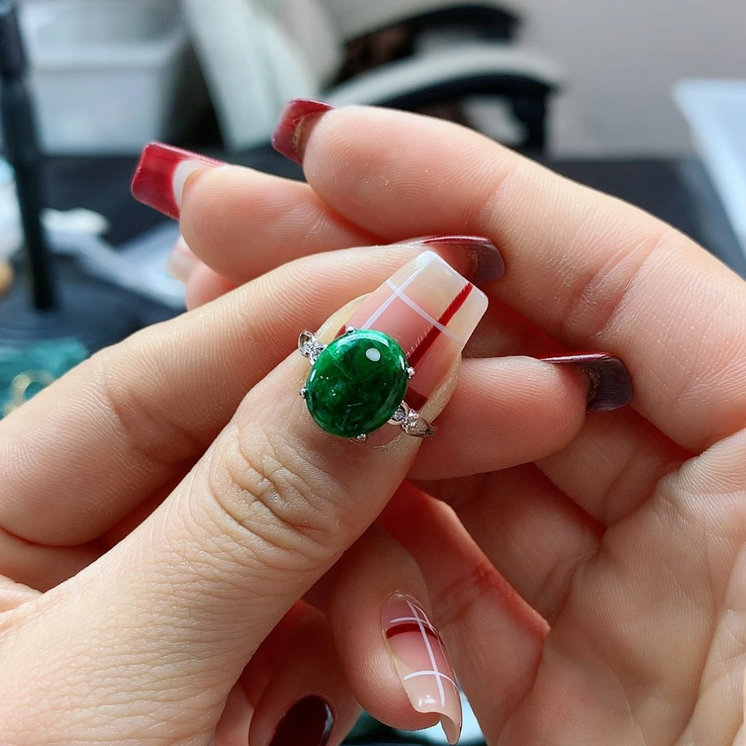 【闪购商品】翡翠戒指银S925镶嵌，