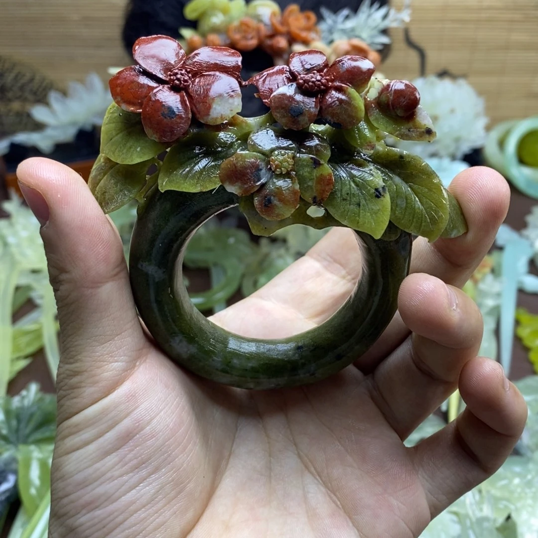蛇纹石玉未镶嵌发饰