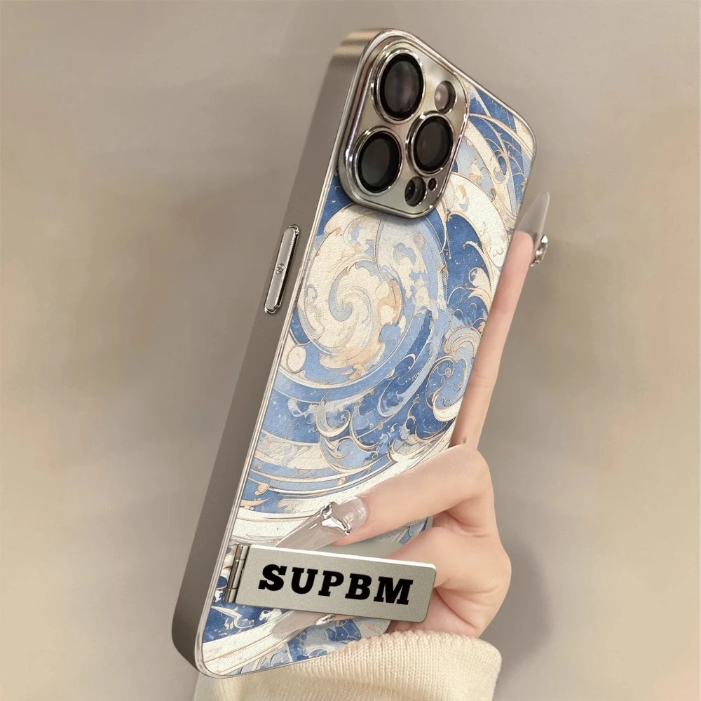 敦煌花纹适用苹果17promax手机壳硅胶支架iphone16pro保护壳防摔