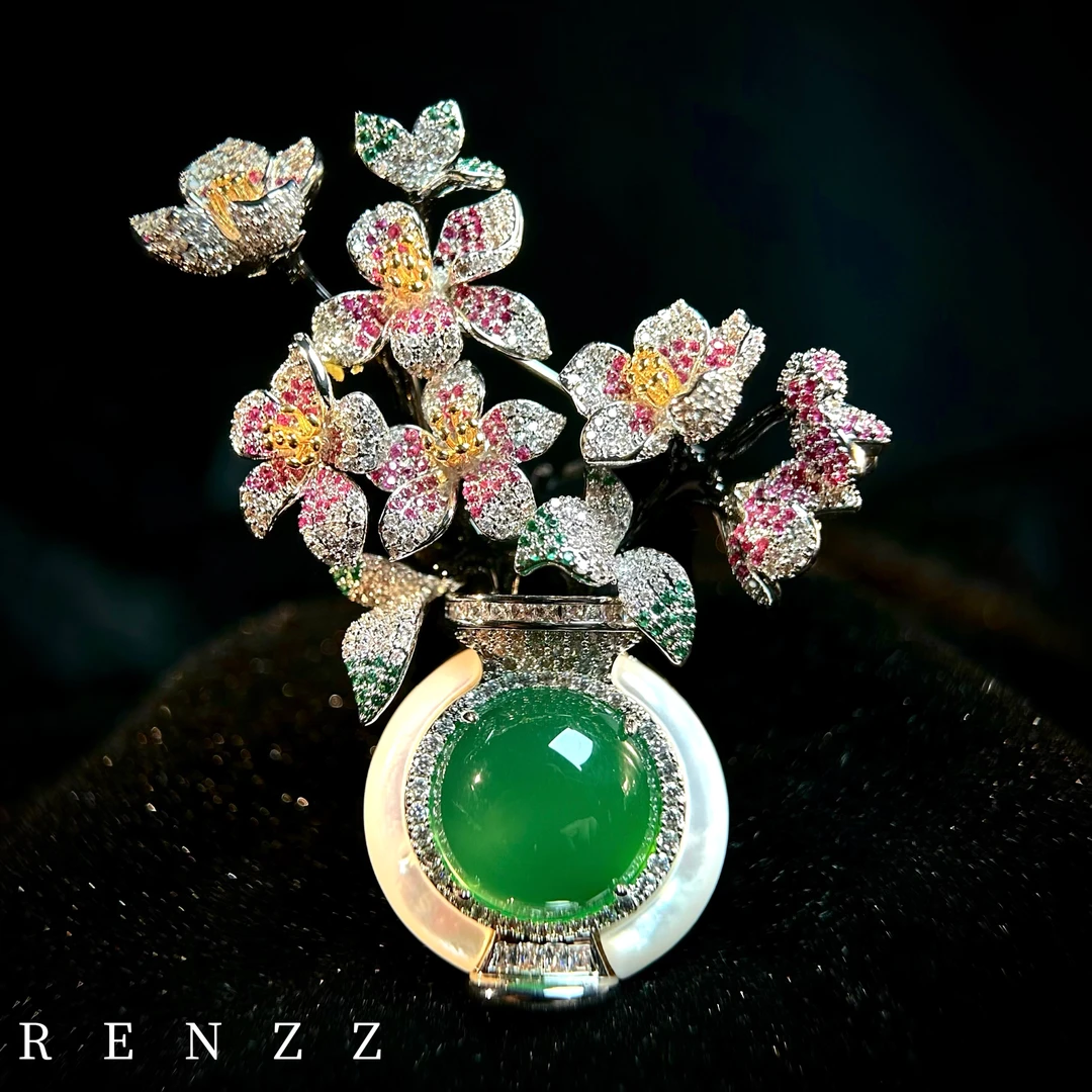 铜合金贝壳胸针 0887  设计师花瓶大衣送礼胸针DP