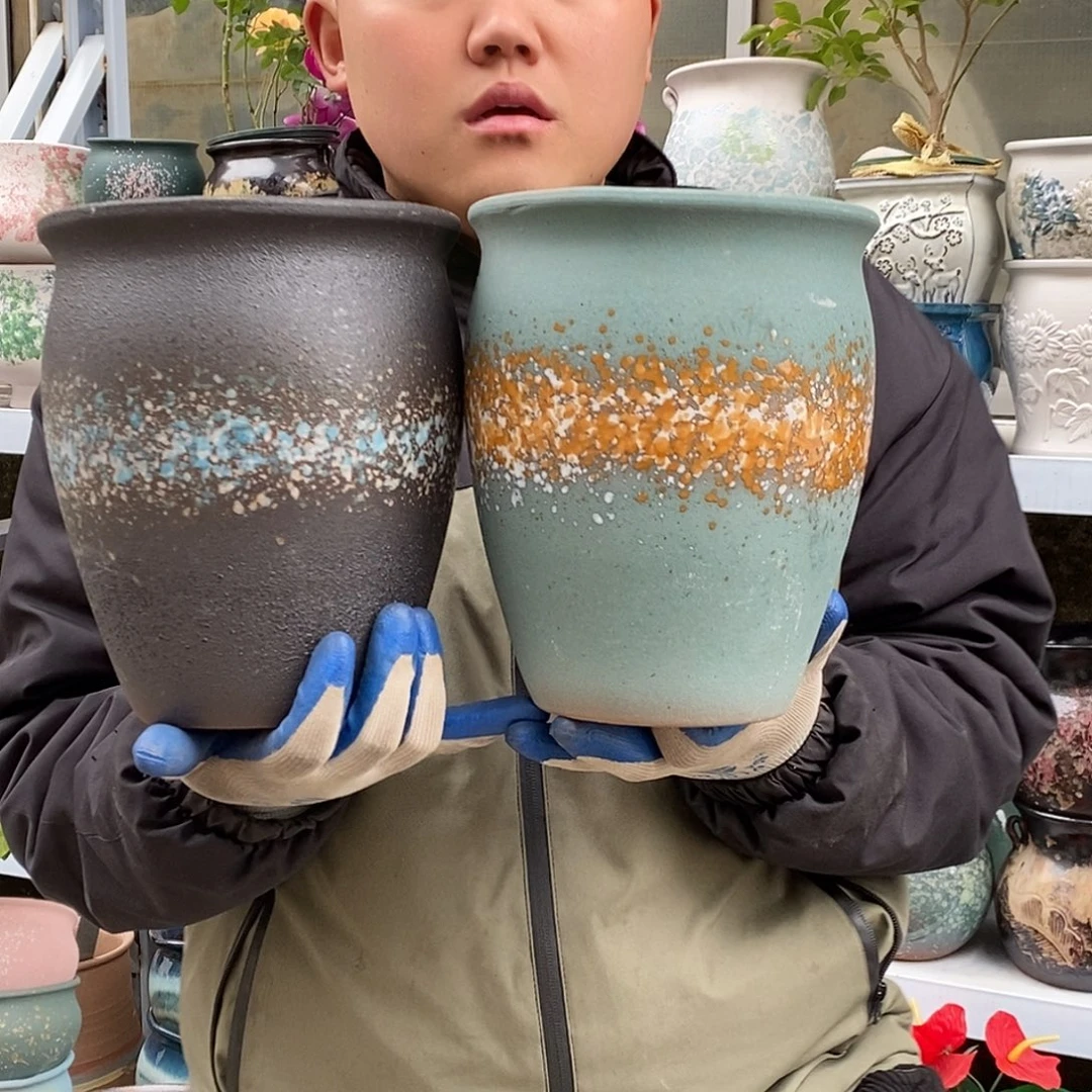 花盆紫砂口18高22福利俩个