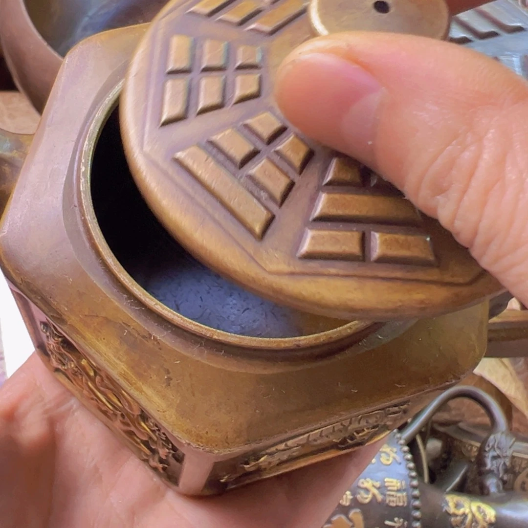 紫金风磨铜四象壶