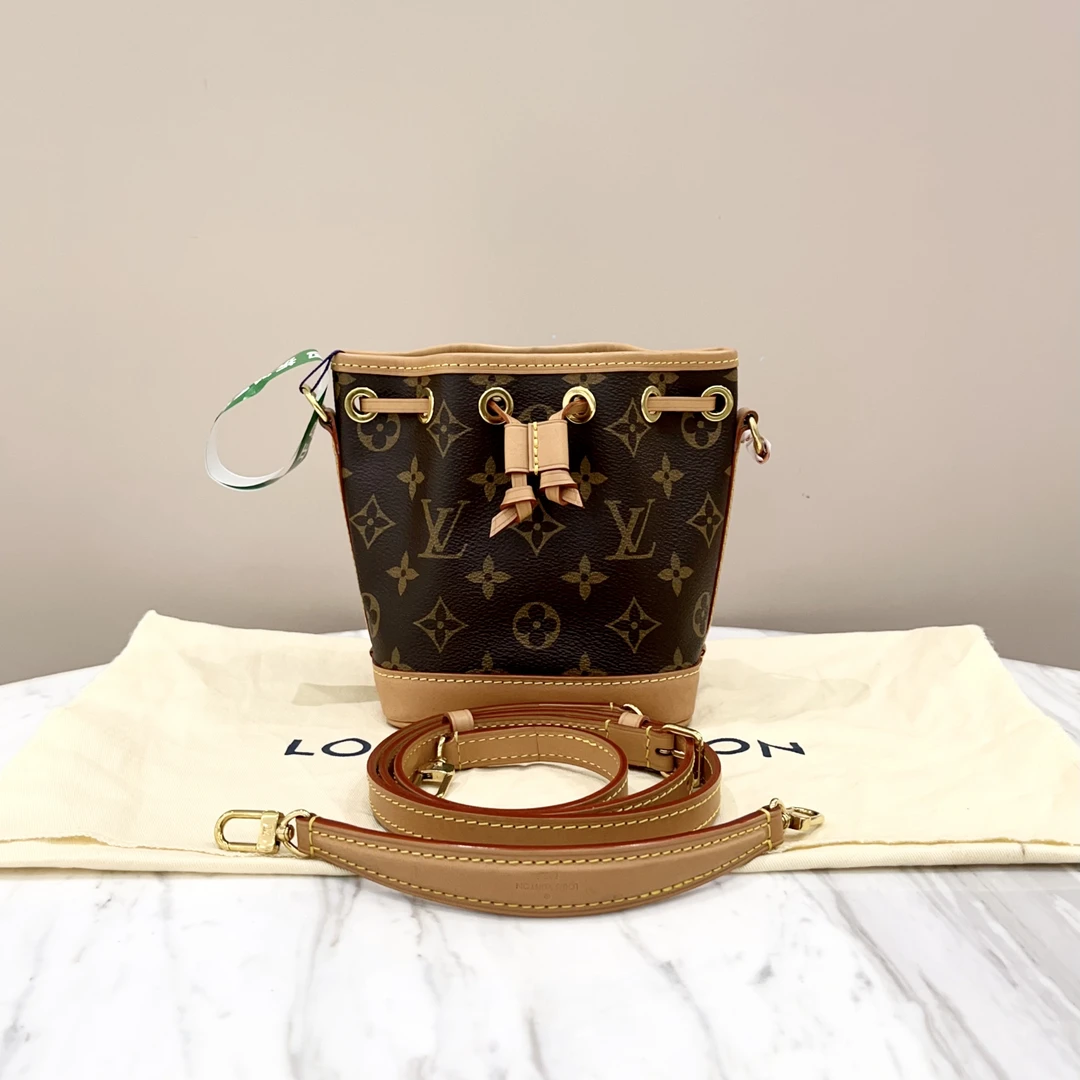 99新 LouisVuitton/路易威登 老花Nano Noe小水桶 芯片款 约13*10