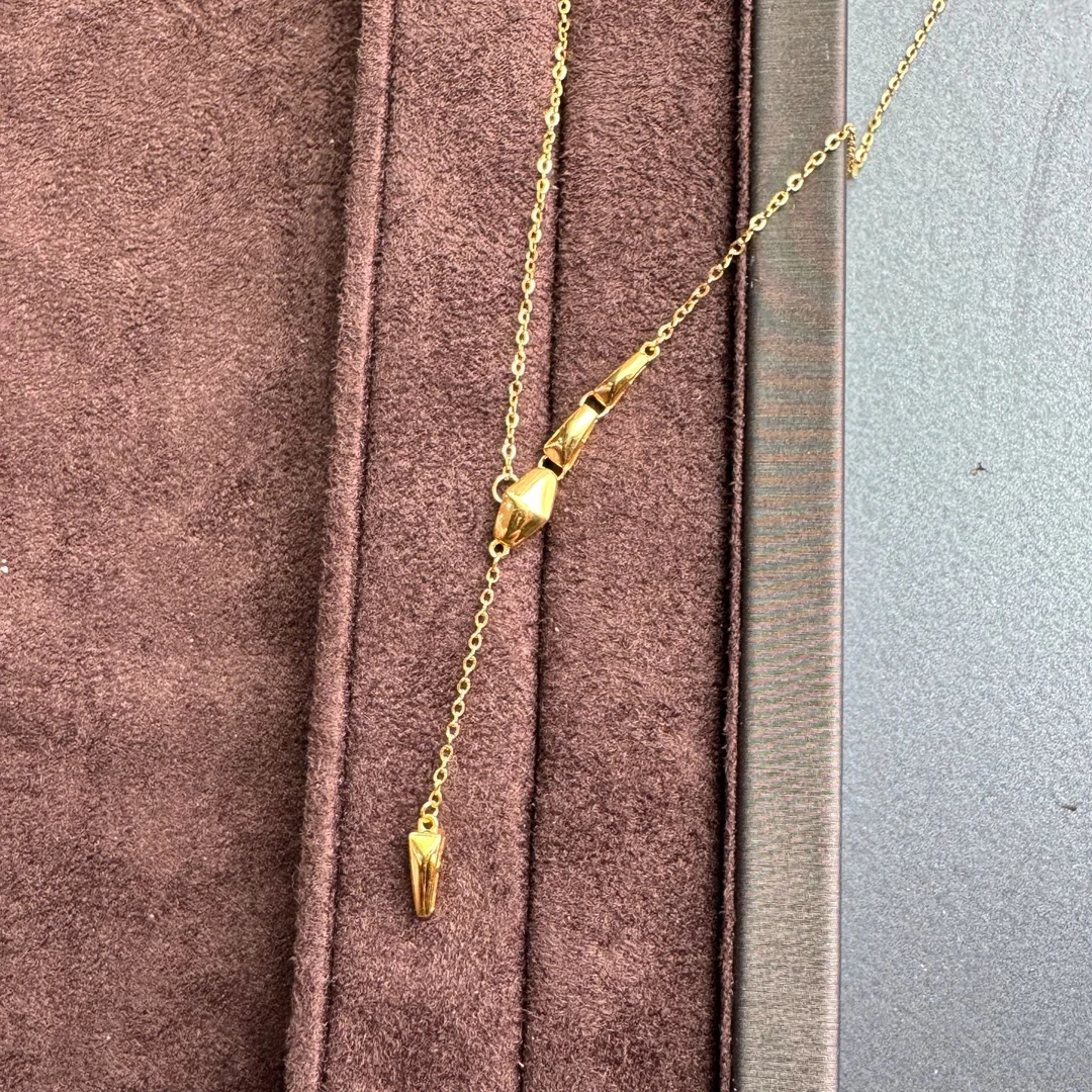 丝路玉海蛇项链足金999本命年轻奢时尚百搭古法精致精美复古