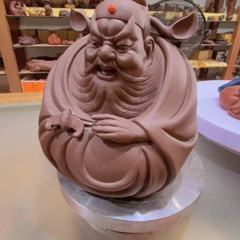 紫砂茶宠钟馗引福