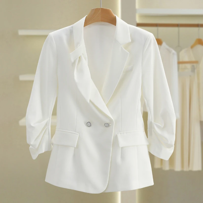 F850-【影】职业装白色西服通勤气质休闲西装#BXY55W022