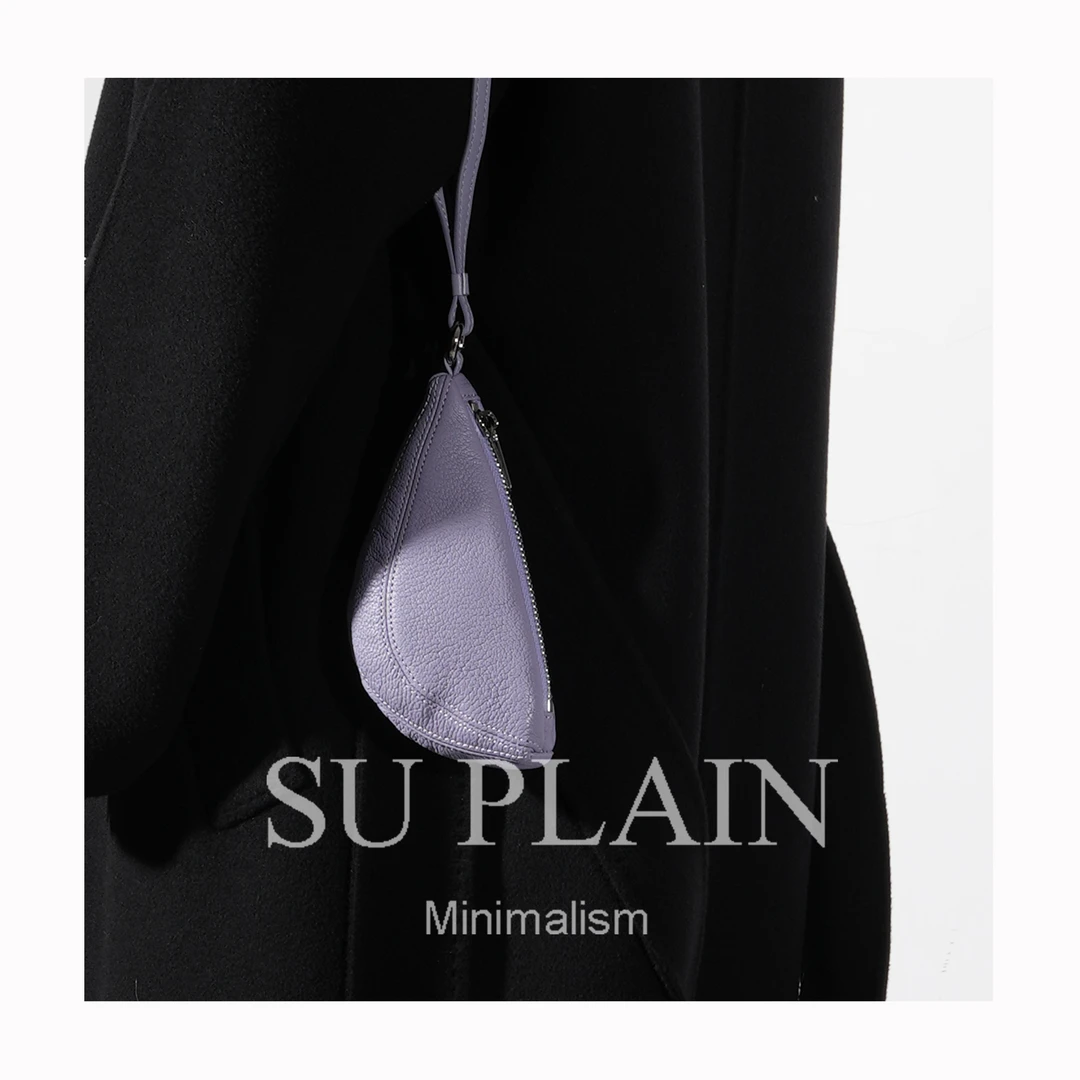 SUPLAIN/SUPLAIN头层TC牛皮零钱包牛角包单肩斜挎