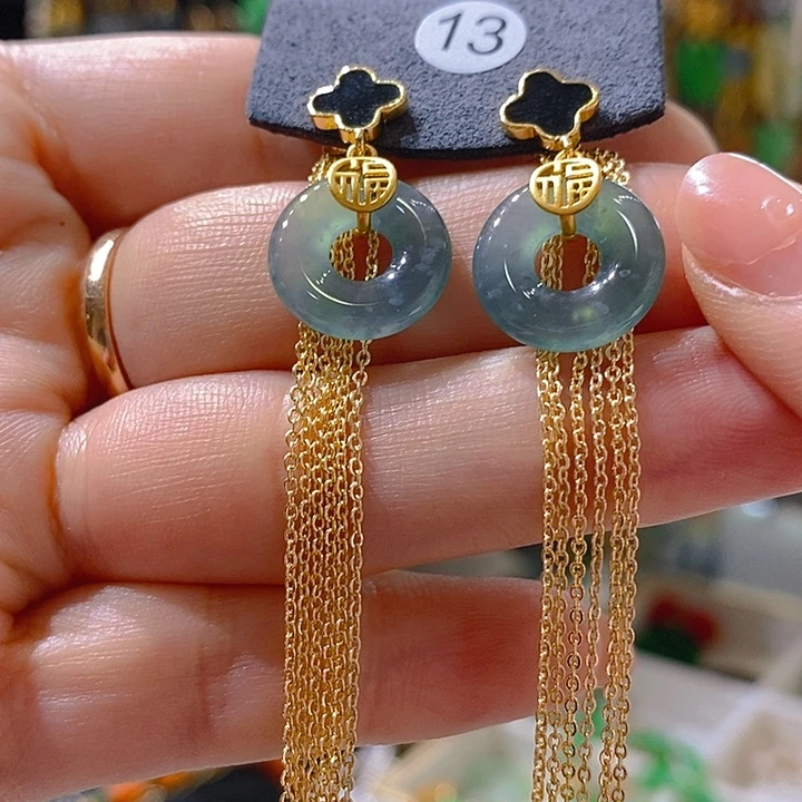 翡翠未镶嵌耳饰翡翠