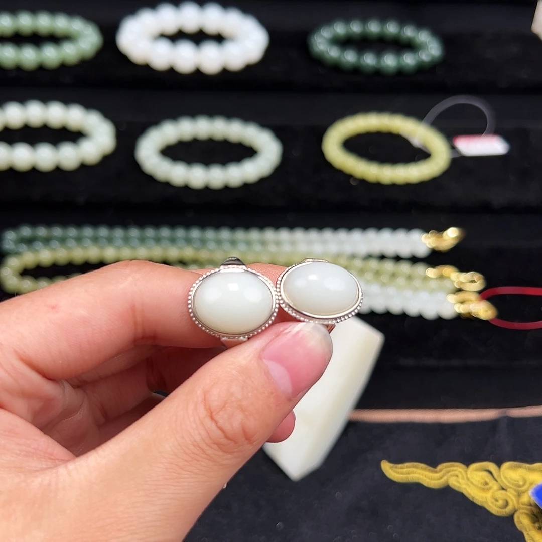 和田玉手链银S925镶嵌