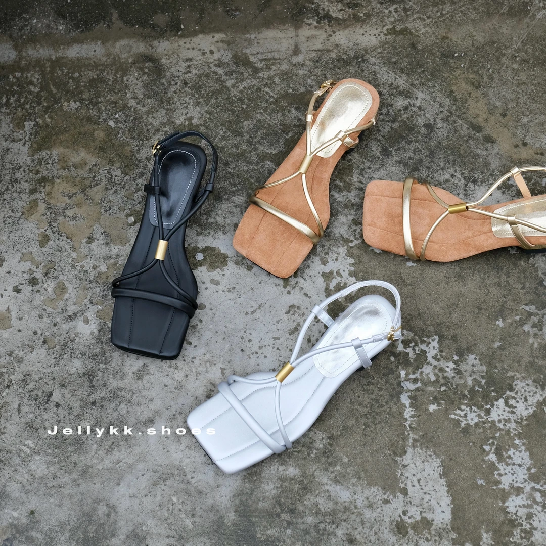 【Jellykk】6cm欧美极简设计师款超软鞋垫云朵感夏季百搭时装凉鞋