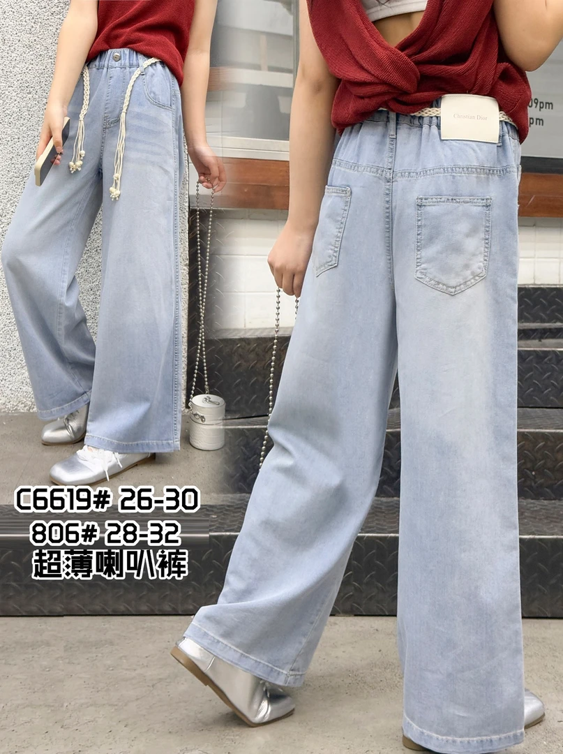 F316儿童夏季新款阔腿牛仔裤806