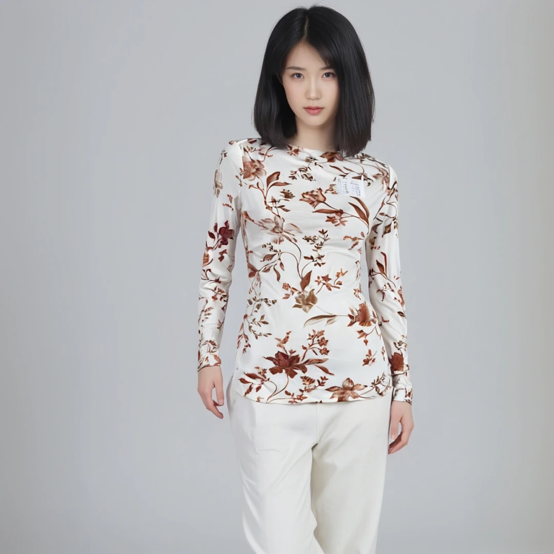 Q211春夏时尚长袖一子领上衣