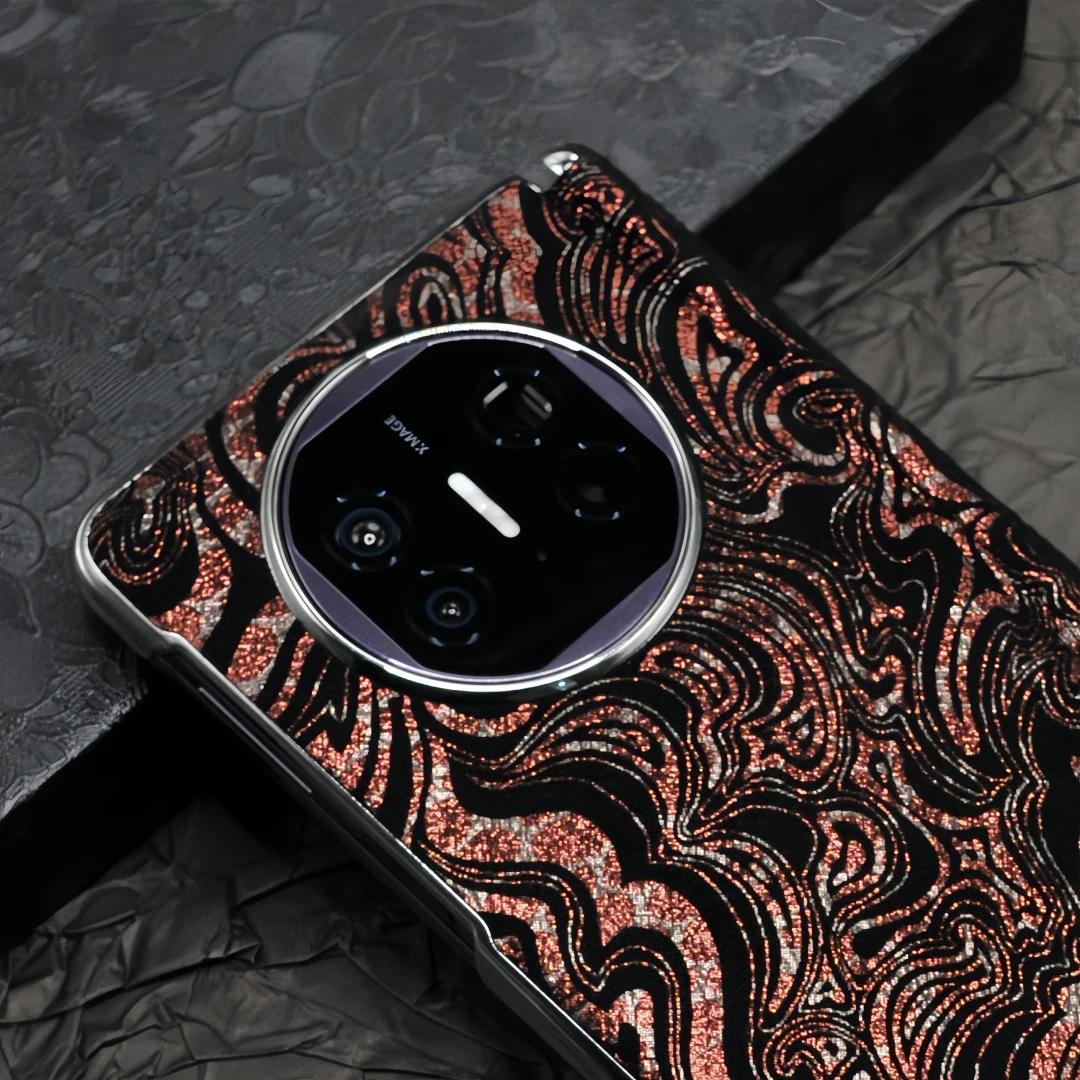 适用华为MateX6/X5/X3手机壳磁吸中轴铰链复古花纹真皮防摔保护套