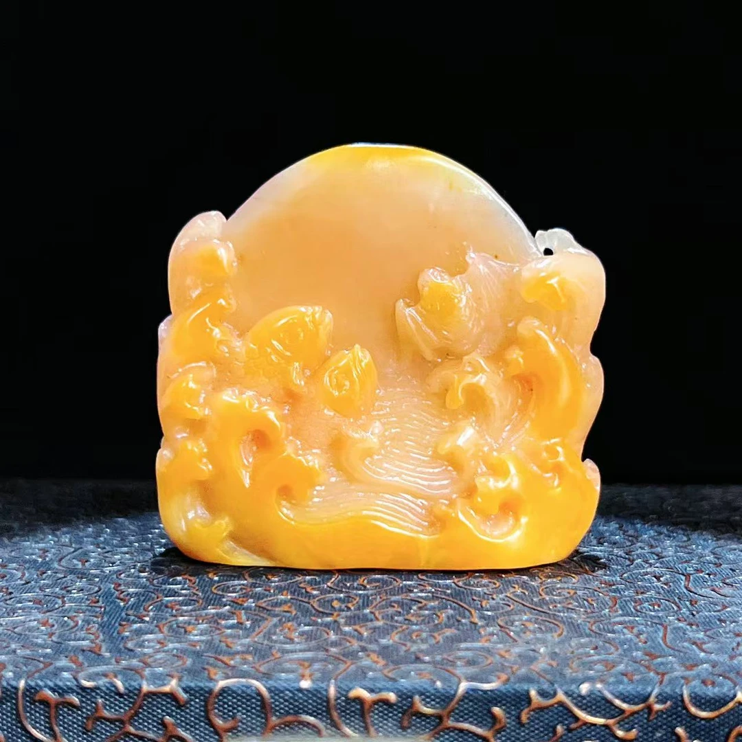 一石伴刻 闲章田黄石博弈如鱼得水精品印章 纯手工定制篆刻