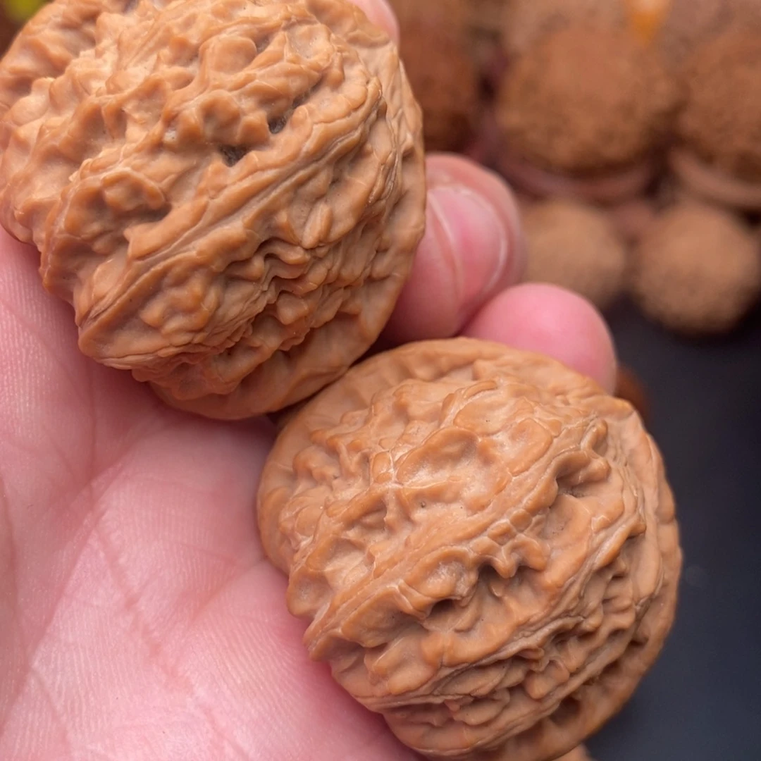 文玩核桃把件39老款白狮子