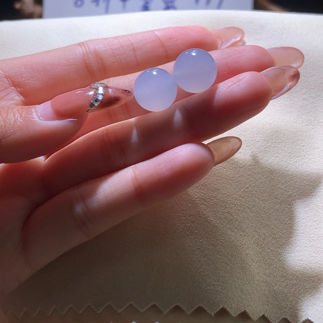 散珠翡翠淡粉珠子*发一颗