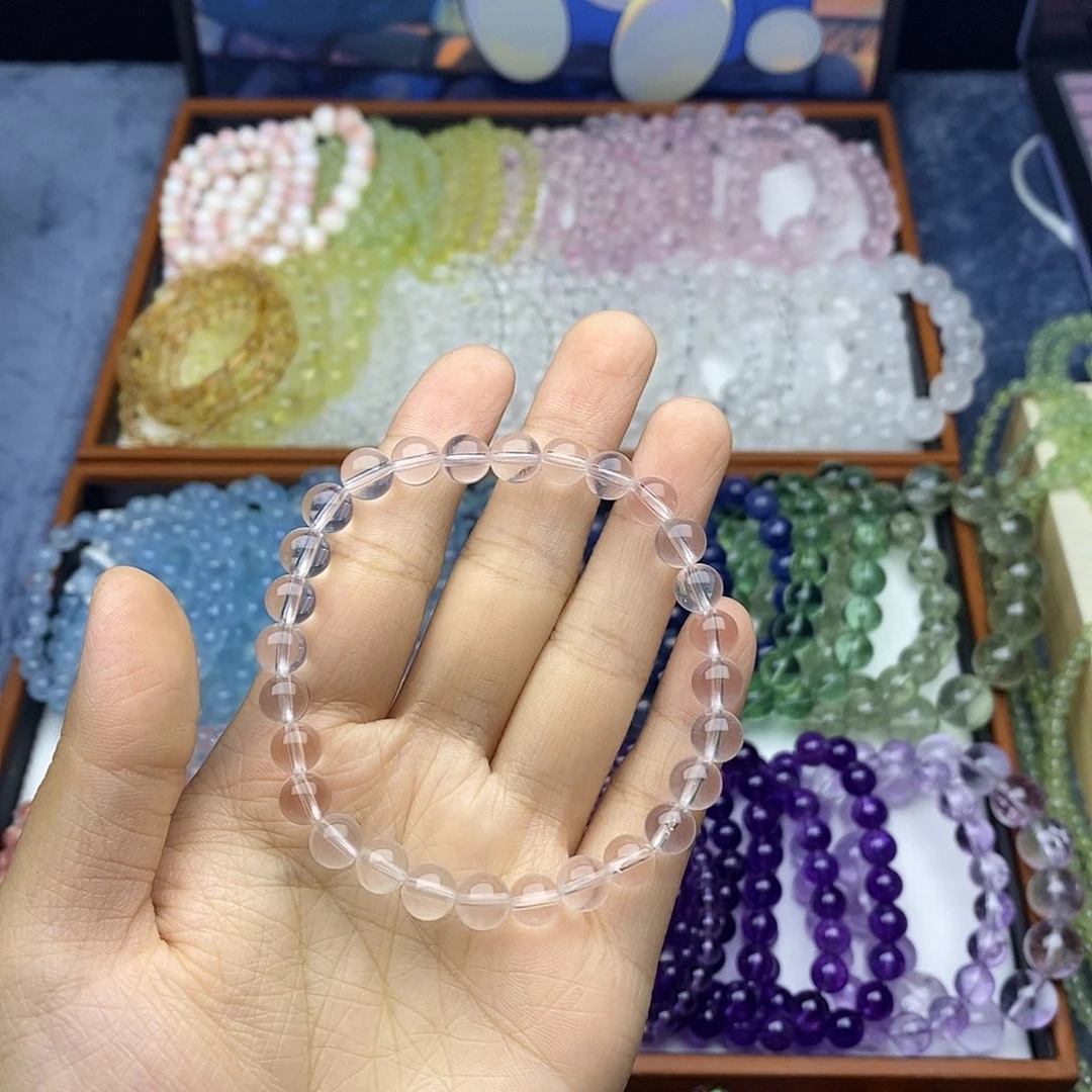 栀***雾水晶手链未镶嵌7mm 奶白水晶