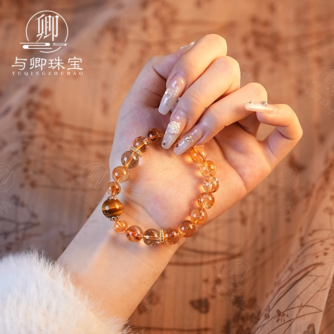 【聚宝盆】闪电黄虎眼石➕金发晶➕黄塔晶水晶手串