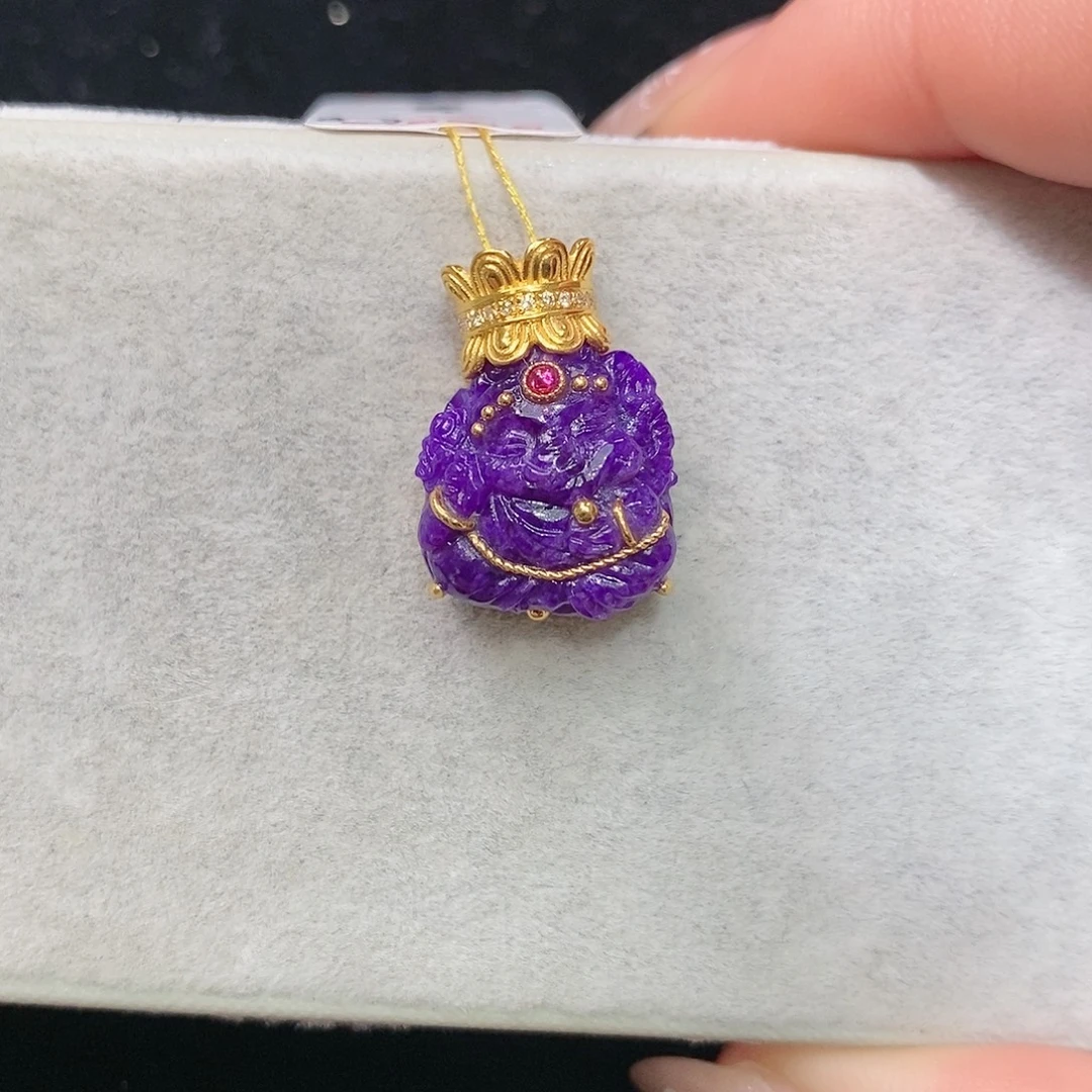 苏纪石（舒俱来）18K金镶嵌吊坠(不含链)