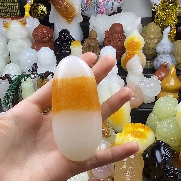 无花朵原石雕刻把件