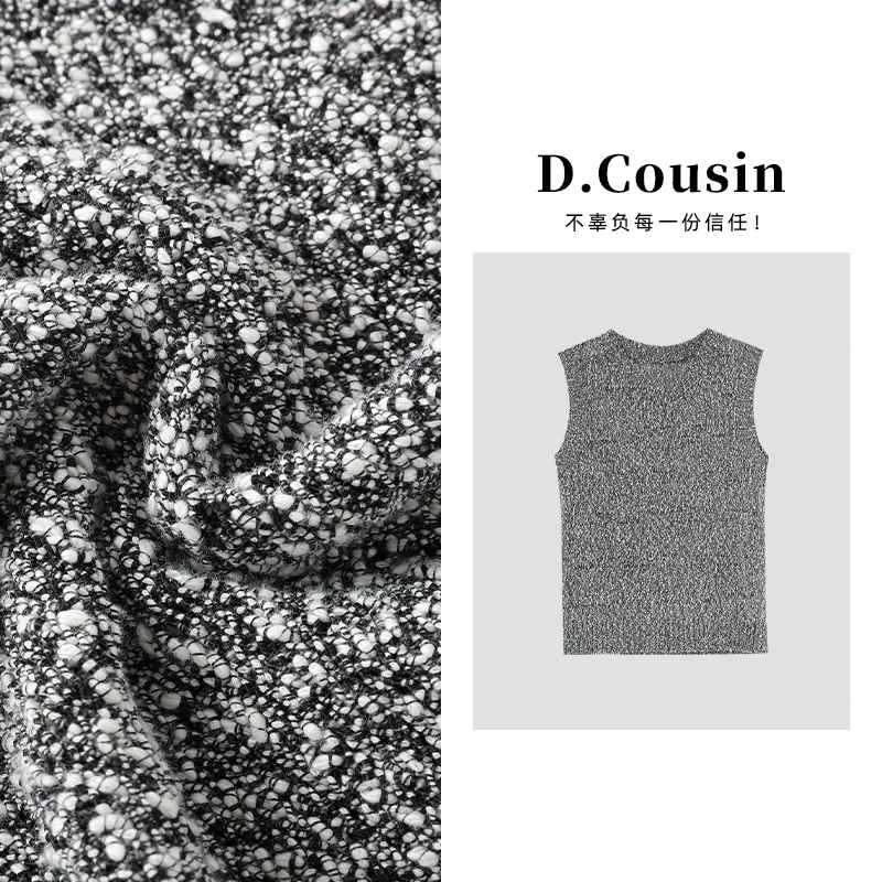 D.cousin  雪花纱静奢镂空无袖针织背心女 7082