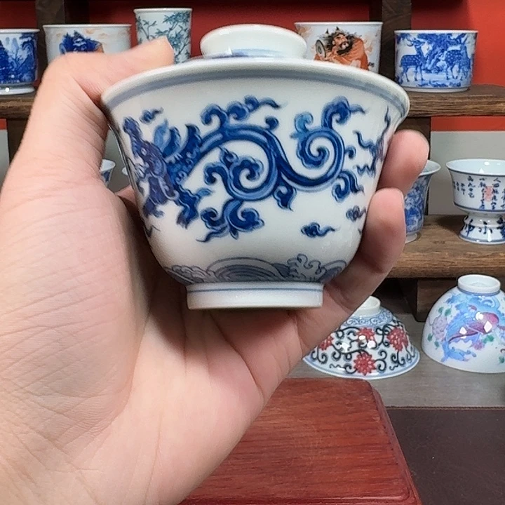 杯现代景德镇陶瓷盖碗