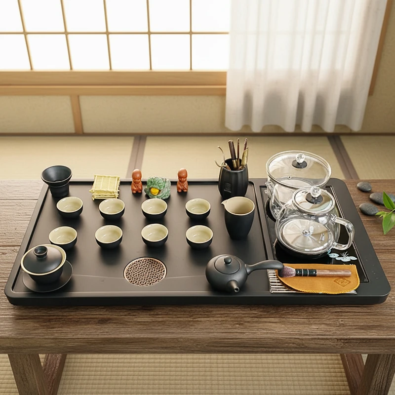 茶台办公室家用高端整套全自动烧水一体功夫茶具套装茶盘桌面专用