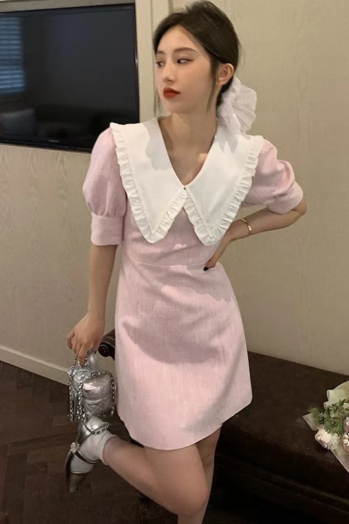 夏季女连衣裙蕾丝碎花复古国风气质减龄（以直播展示为准）