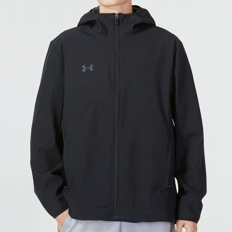 UA安德玛男装外套2024冬季新款训练运动休闲连帽夹克22600401-001