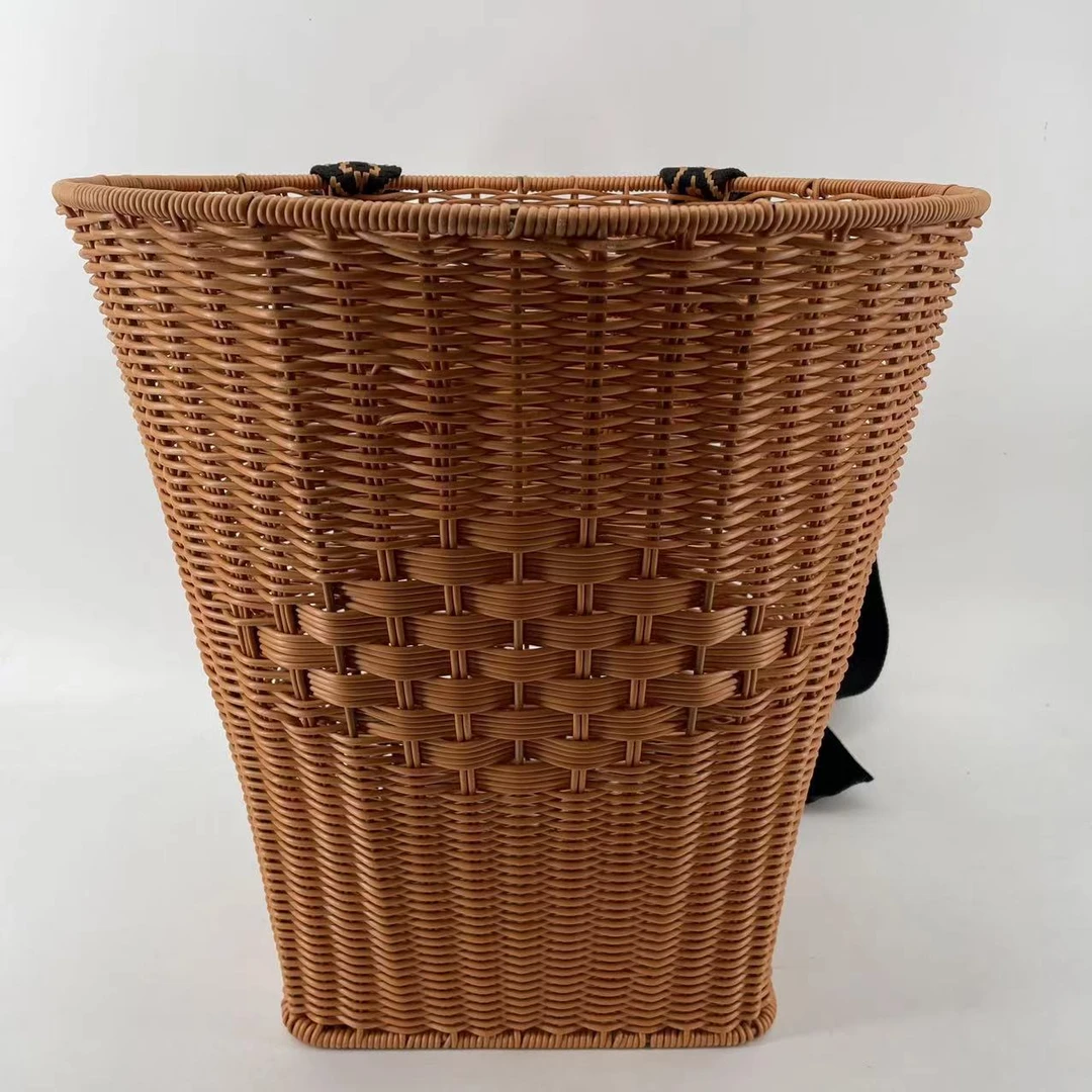 B111背篓收纳筐圆形大容量可背纯手工编织40*30