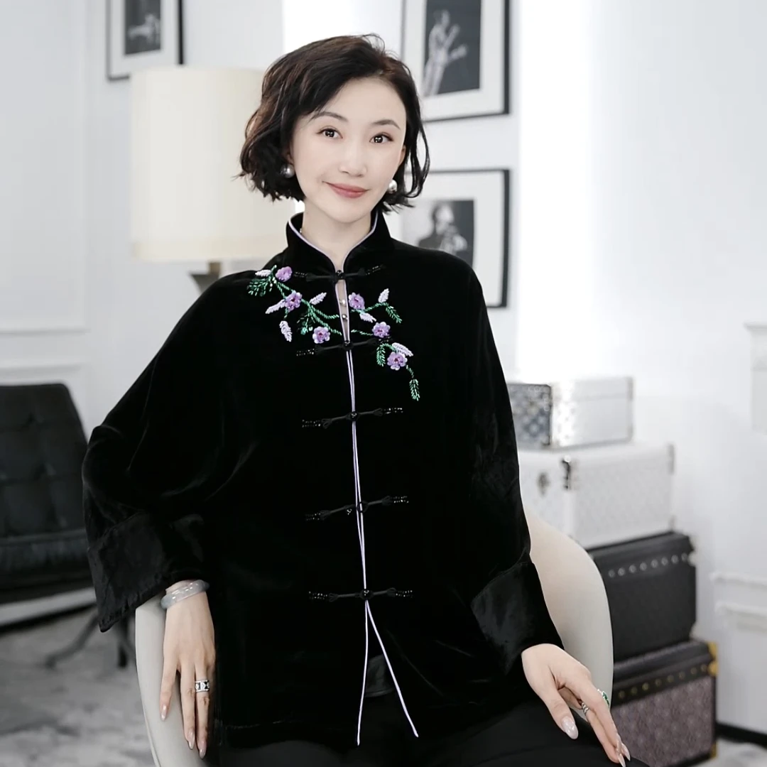 Betty Bairn【花未眠】高端定制桑蚕丝短绒外套24B-BW7672