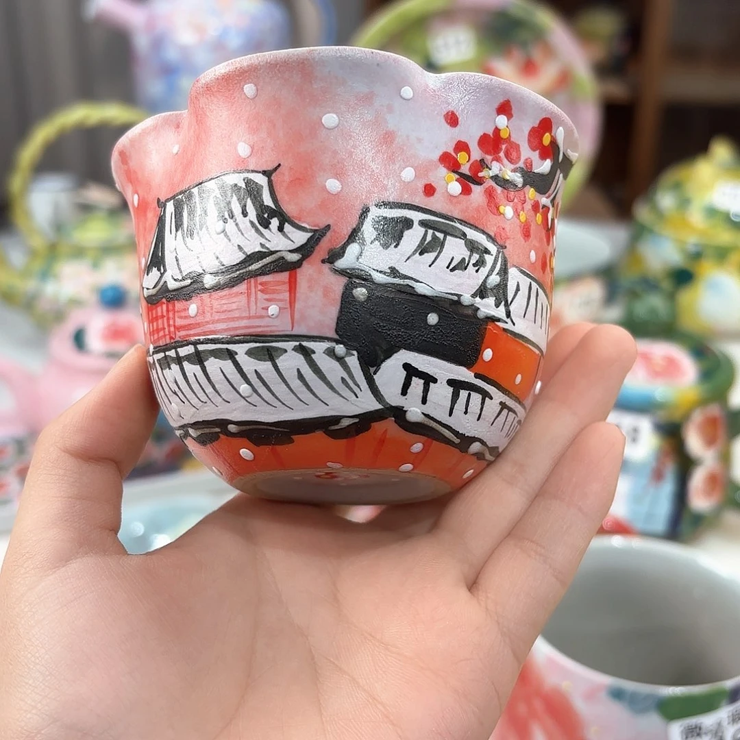 景德镇手绘高温釉下彩陶瓷茶具