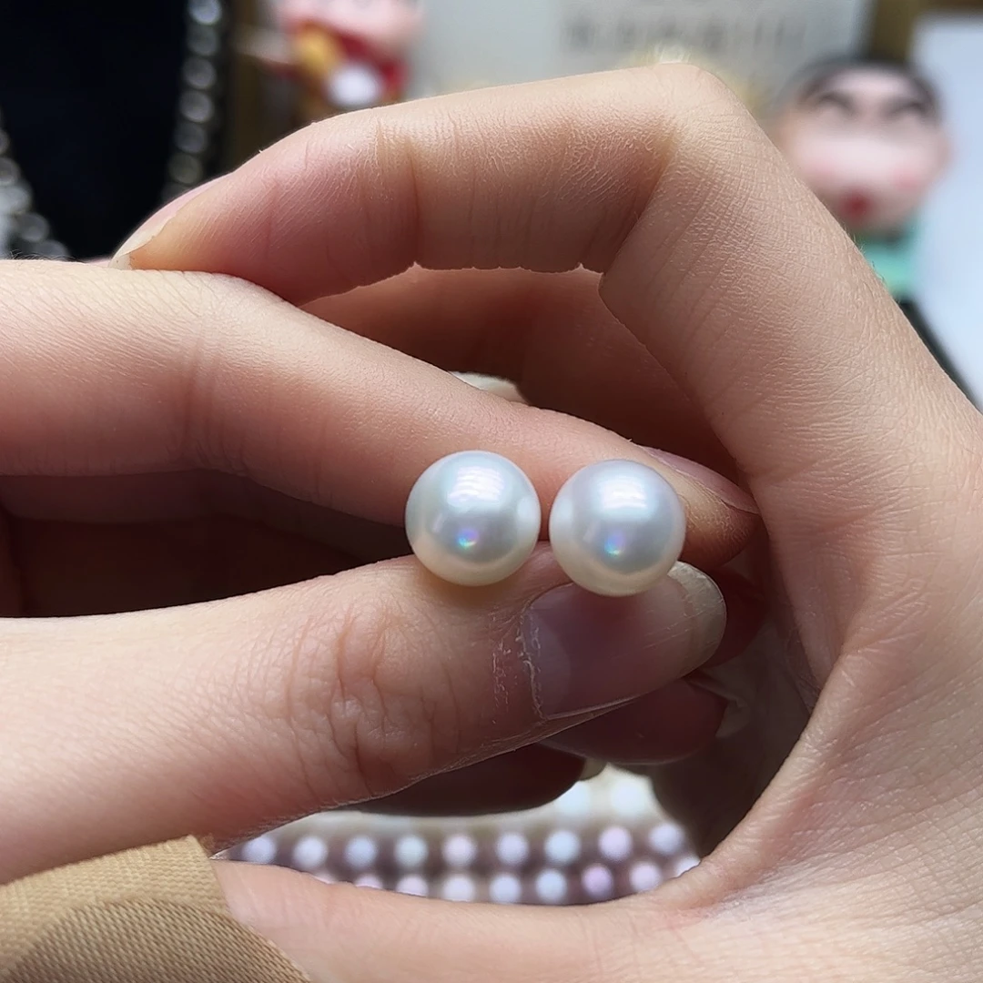 银S925镶嵌耳饰海水珍珠