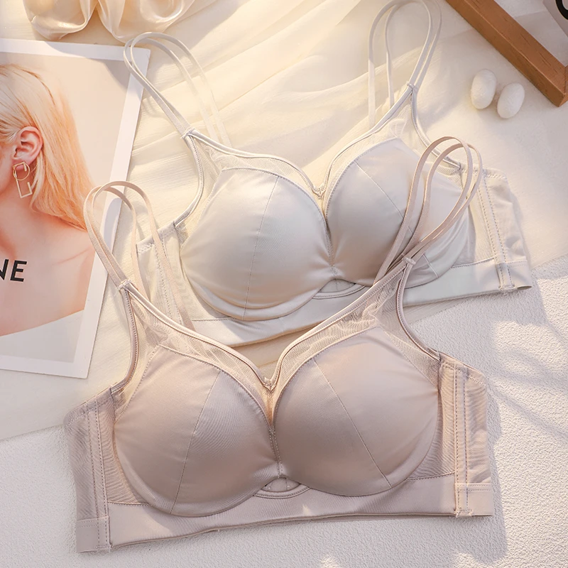 无钢圈聚拢文胸女小胸显大收副乳防下垂调整型无痕内衣