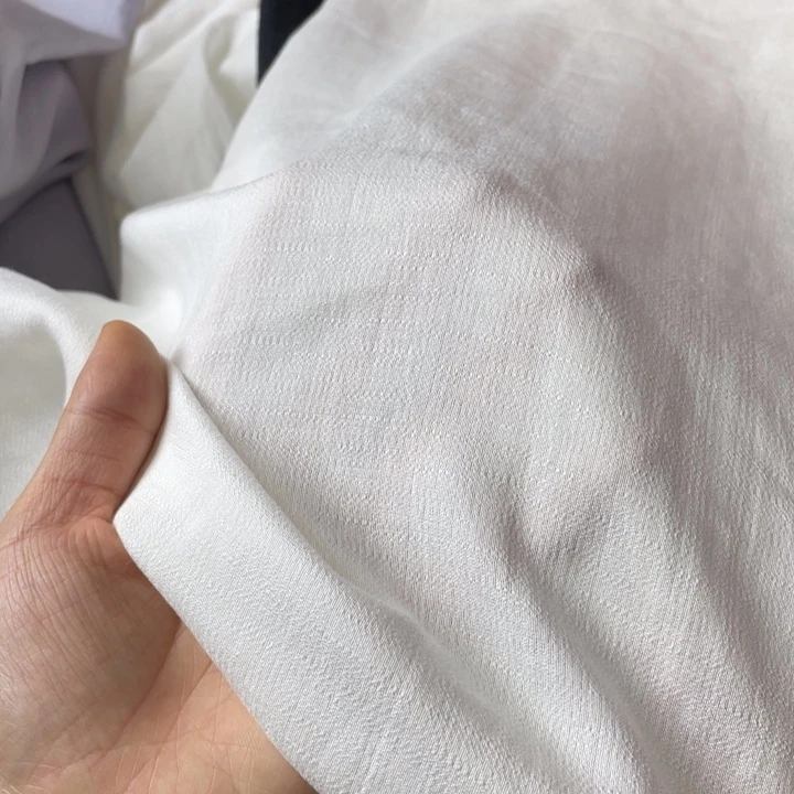 天丝（莱赛尔纤维）白色竹节麻2米透明