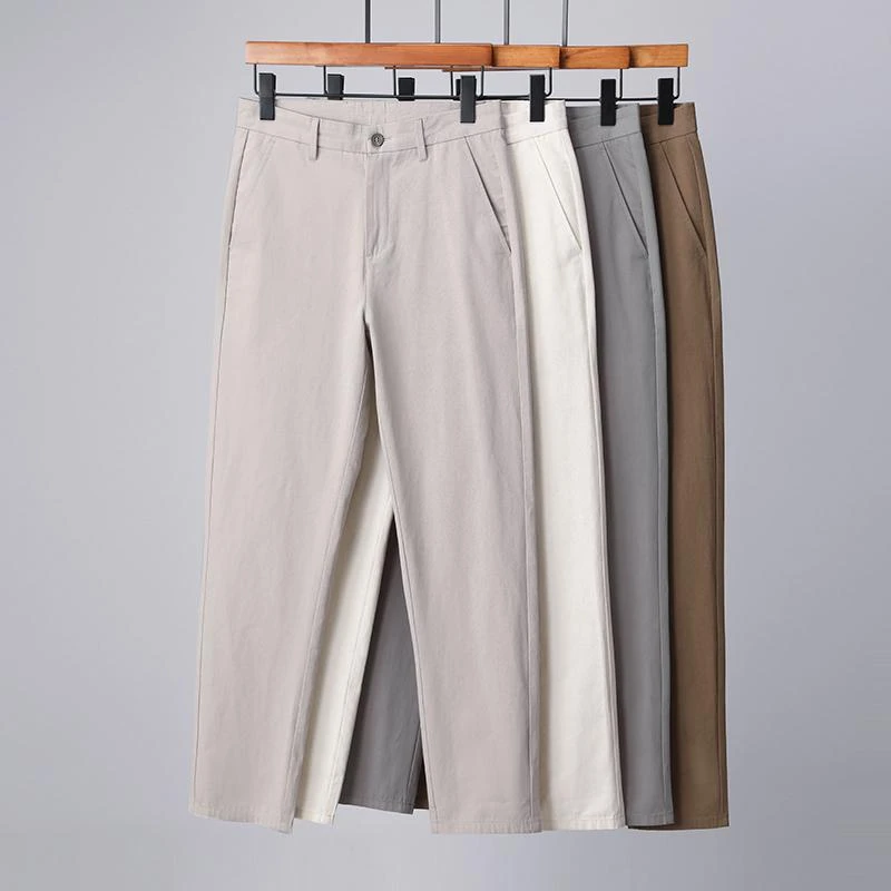 纯棉直筒休闲裤男士2025春夏薄款潮流轻奢百搭简约高端商务长裤子