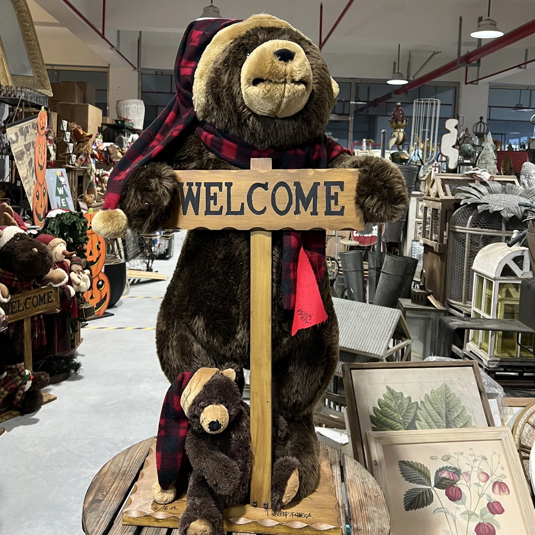 外贸孤品圣诞系列泰迪熊欢迎摆件40*29*96
