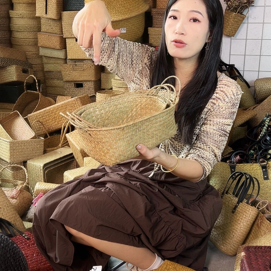 编织带草编包/草编收纳盒微瑕疵